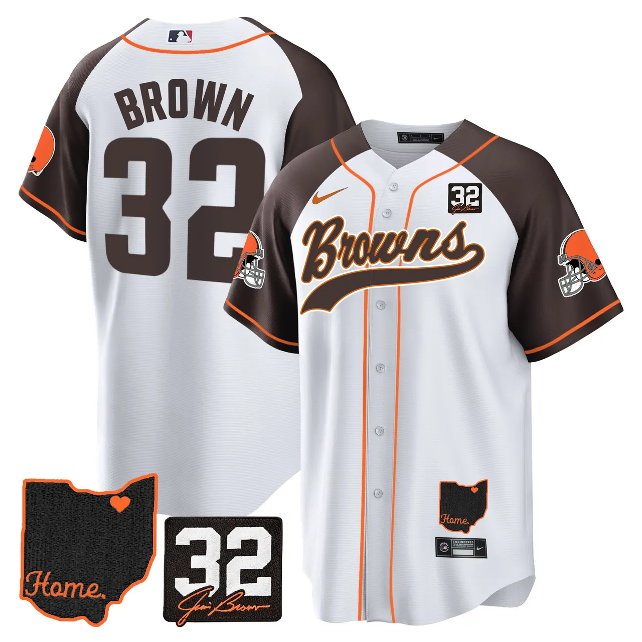Nick Chubb Cleveland Browns Nike Home Patch Jim Stitched Jersey - Brown - Image 40