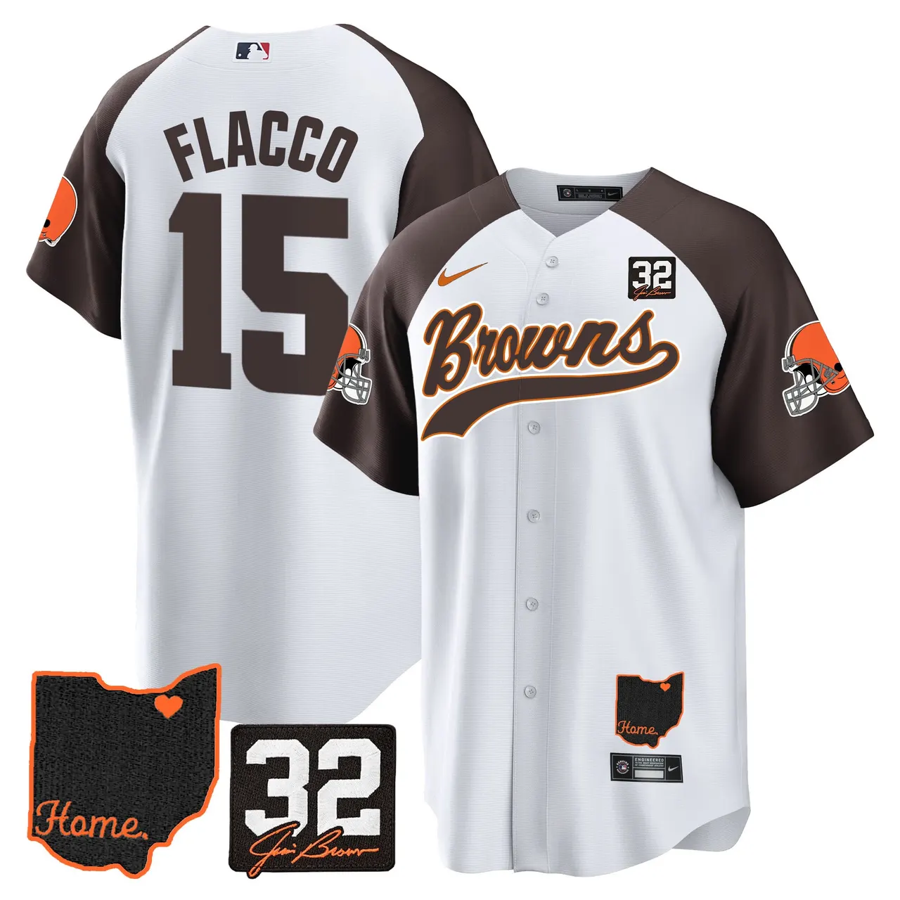 Nick Chubb Cleveland Browns Nike Home Patch Jim Stitched Jersey - Brown - Image 44