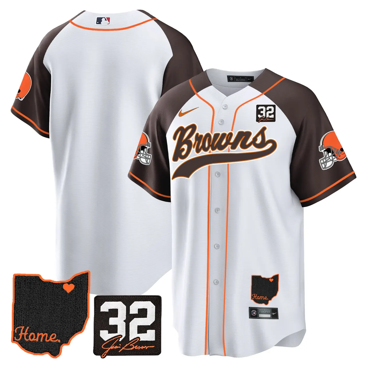 Nick Chubb Cleveland Browns Nike Home Patch Jim Stitched Jersey - Brown - Image 45