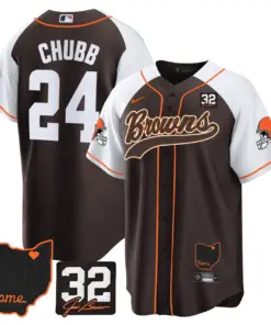 Nick Chubb Cleveland Browns Nike Home Patch Jim Stitched Jersey - Brown
