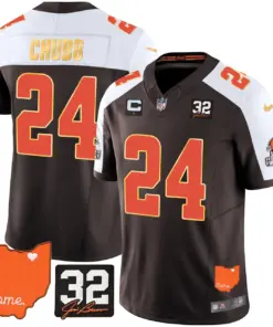 Alternative view of Watson Cleveland Browns Nike Home Gold Trim Patch Jim Stitched Jersey - Brown