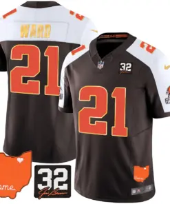 Watson Cleveland Browns Nike Home Gold Trim Patch Jim Stitched Jersey - Brown - Image 6