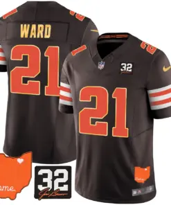 Watson Cleveland Browns Nike Home Gold Trim Patch Jim Stitched Jersey - Brown - Image 13