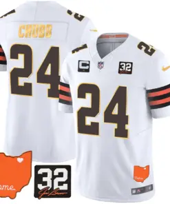 Watson Cleveland Browns Nike Home Gold Trim Patch Jim Stitched Jersey - Brown - Image 16