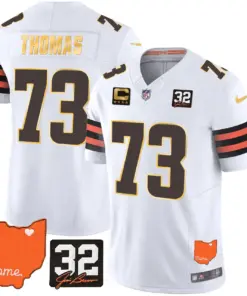 Watson Cleveland Browns Nike Home Gold Trim Patch Jim Stitched Jersey - Brown - Image 17