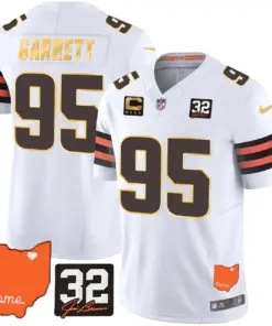 Watson Cleveland Browns Nike Home Gold Trim Patch Jim Stitched Jersey - Brown - Image 19