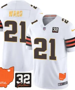 Watson Cleveland Browns Nike Home Gold Trim Patch Jim Stitched Jersey - Brown - Image 20