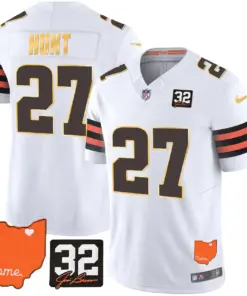 Watson Cleveland Browns Nike Home Gold Trim Patch Jim Stitched Jersey - Brown - Image 21