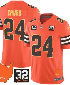 Watson Cleveland Browns Nike Home Gold Trim Patch Jim Stitched Jersey - Brown - Image 23