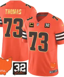 Watson Cleveland Browns Nike Home Gold Trim Patch Jim Stitched Jersey - Brown - Image 24