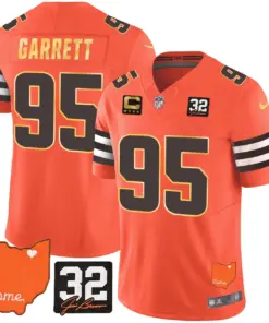 Watson Cleveland Browns Nike Home Gold Trim Patch Jim Stitched Jersey - Brown - Image 26