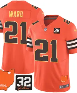 Watson Cleveland Browns Nike Home Gold Trim Patch Jim Stitched Jersey - Brown - Image 27