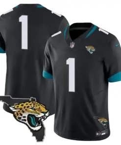 Jacksonville Jaguars Nike Florida Patch Vapor Stitched Jersey - Black - Image 40