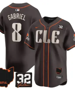 Sanders Cleveland Browns Nike Home Patch Jim Vapor Premier Limited Stitched Jersey - Anthracite - Image 9
