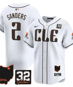 Sanders Cleveland Browns Nike Home Patch Jim Vapor Premier Limited Stitched Jersey - Anthracite - Image 11