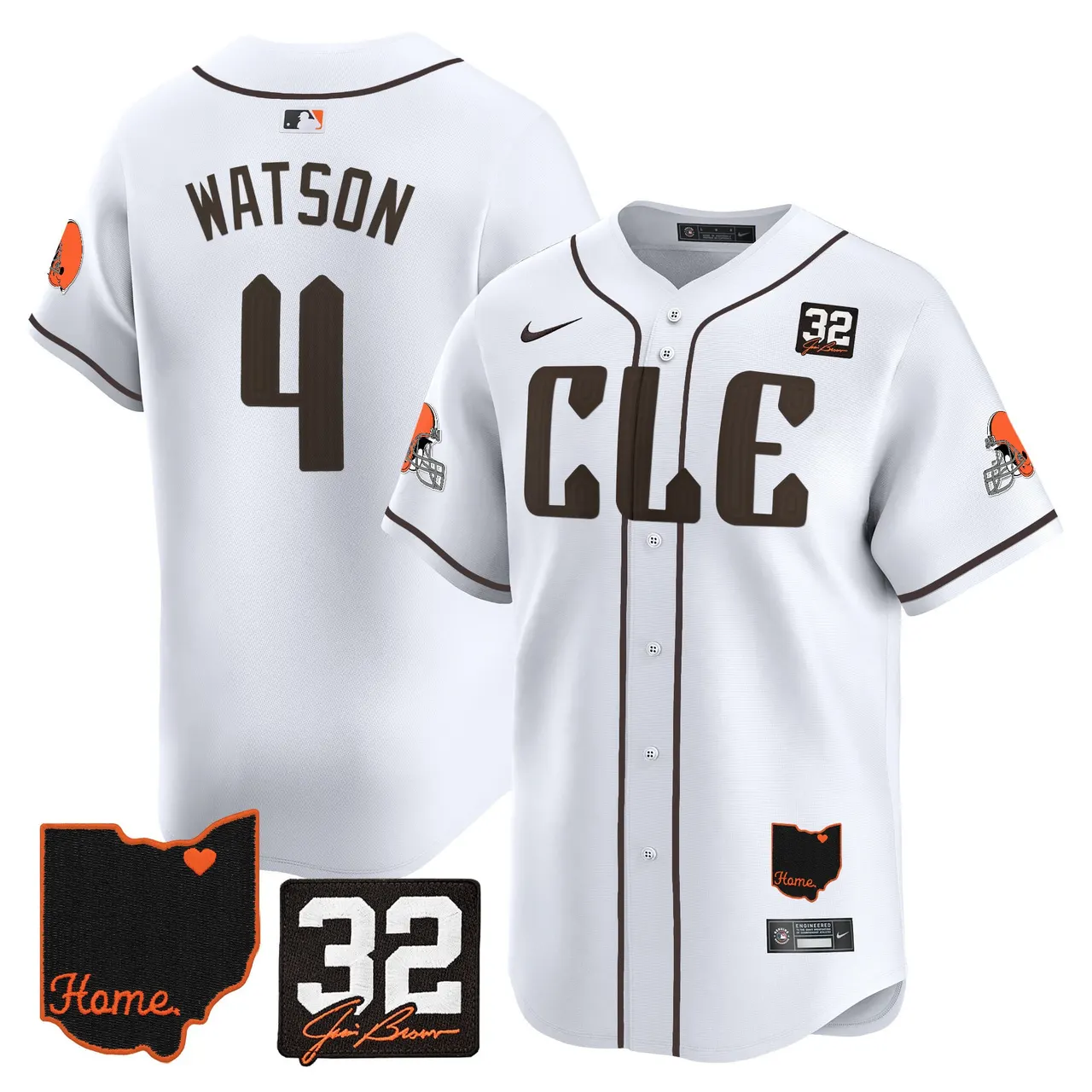 Sanders Cleveland Browns Nike Home Patch Jim Vapor Premier Limited Stitched Jersey - Anthracite - Image 13