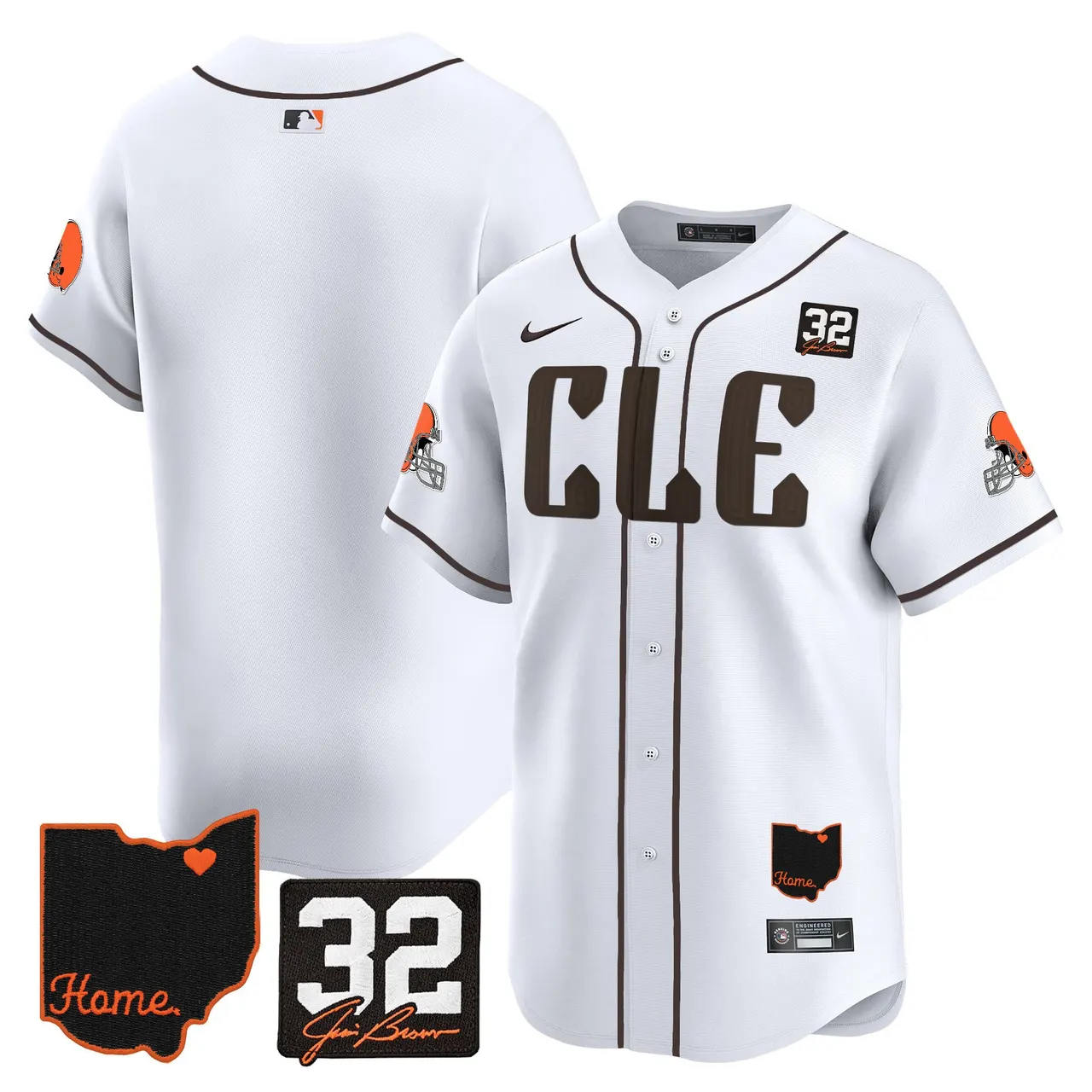 Sanders Cleveland Browns Nike Home Patch Jim Vapor Premier Limited Stitched Jersey - Anthracite - Image 20