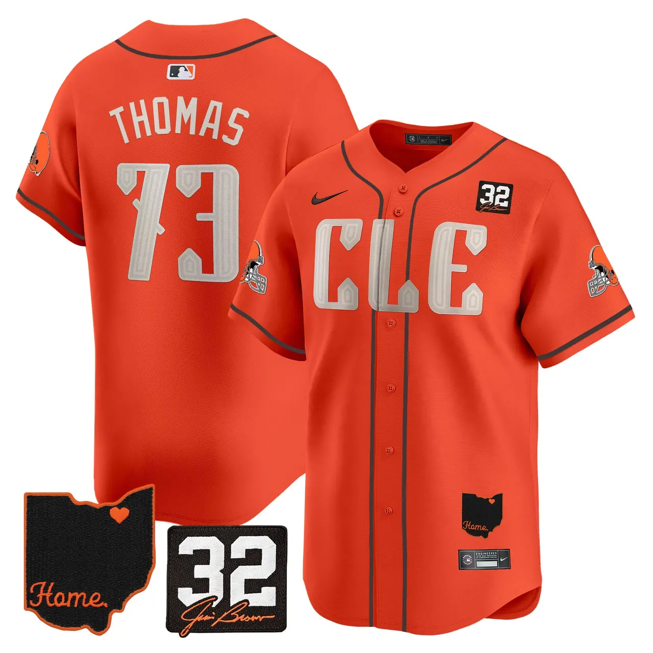 Sanders Cleveland Browns Nike Home Patch Jim Vapor Premier Limited Stitched Jersey - Anthracite - Image 24