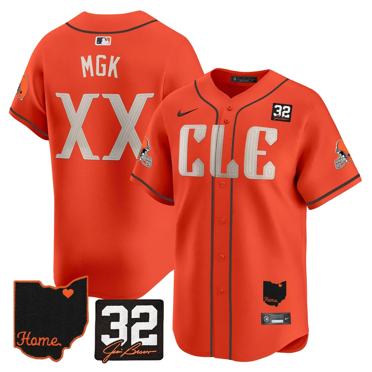 Sanders Cleveland Browns Nike Home Patch Jim Vapor Premier Limited Stitched Jersey - Anthracite - Image 28