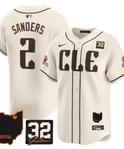 Sanders Cleveland Browns Nike Home Patch Jim Vapor Premier Limited Stitched Jersey - Anthracite - Image 31