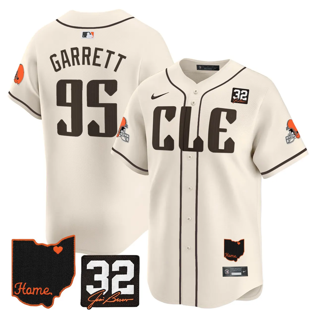 Sanders Cleveland Browns Nike Home Patch Jim Vapor Premier Limited Stitched Jersey - Anthracite - Image 36