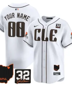 Alternative view of Cleveland Browns Nike Home Patch Jim Vapor Premier Custom Limited Stitched Jersey - Anthracite