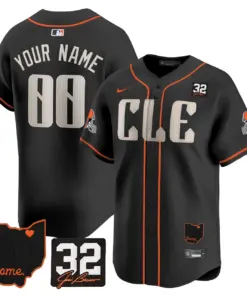 Cleveland Browns Nike Home Patch Jim Vapor Premier Custom Limited Stitched Jersey - Anthracite - Image 5