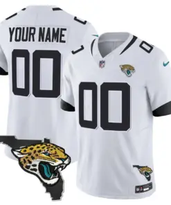 Jacksonville Jaguars Nike Florida Patch Vapor Custom Stitched Jersey - Black - Image 4