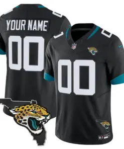 Jacksonville Jaguars Nike Florida Patch Vapor Custom Stitched Jersey - Black - Image 5