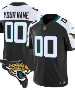 Jacksonville Jaguars Nike Florida Patch Vapor Custom Stitched Jersey - Black