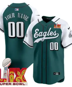 Philadelphia Eagles Nike Super Bowl LIX Vapor Custom Stitched Jersey - Dark Green - Image 4