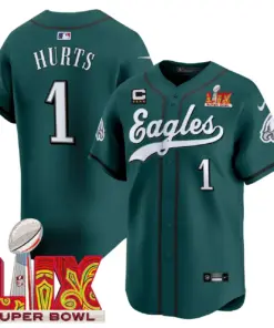 Alternative view of Philadelphia Eagles Nike Super Bowl LIX Vapor Stitched Jersey - Dark Green