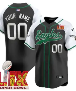 Philadelphia Eagles Nike Super Bowl LIX Patch Vapor Custom Stitched Jersey - Kelly Green - Image 5