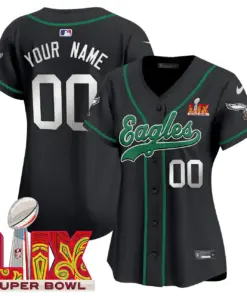 Philadelphia Eagles Nike Super Bowl LIX Patch Vapor Custom Stitched Jersey - Kelly Green - Image 8
