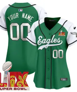 Philadelphia Eagles Nike Super Bowl LIX Patch Vapor Custom Stitched Jersey - Kelly Green - Image 9