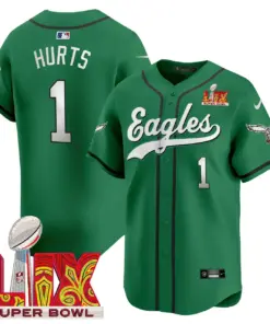 Philadelphia Eagles Nike Super Bowl LIX Patch Vapor Stitched Jersey - Kelly Green - Image 3