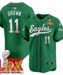 Philadelphia Eagles Nike Super Bowl LIX Patch Vapor Stitched Jersey - Kelly Green - Image 9