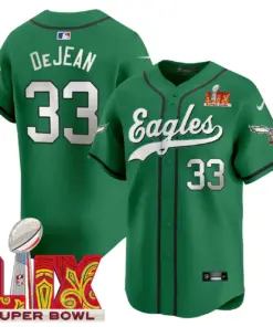 Philadelphia Eagles Nike Super Bowl LIX Patch Vapor Stitched Jersey - Kelly Green - Image 10