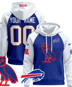 Buffalo Bills Nike 2024 OVO Custom Pullover Hoodie - Royal Blue - Image 5
