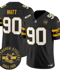 Alternative view of Pittsburgh Steelers Nike Throwback 1933 Patch Vapor Limited Stitched Jersey - Black