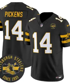Pittsburgh Steelers Nike Throwback 1933 Patch Vapor Limited Stitched Jersey - Black - Image 3
