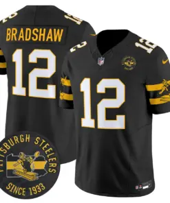 Pittsburgh Steelers Nike Throwback 1933 Patch Vapor Limited Stitched Jersey - Black - Image 6