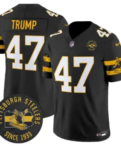 Pittsburgh Steelers Nike Throwback 1933 Patch Vapor Limited Stitched Jersey - Black - Image 10