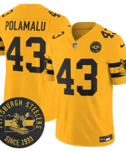 Pittsburgh Steelers Nike Throwback 1933 Patch Vapor Limited Stitched Jersey - Black - Image 25