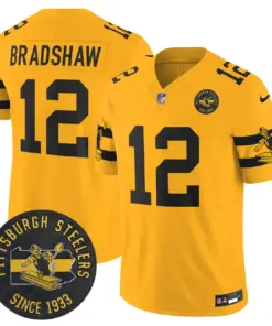 Pittsburgh Steelers Nike Throwback 1933 Patch Vapor Limited Stitched Jersey - Black - Image 26