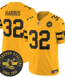 Pittsburgh Steelers Nike Throwback 1933 Patch Vapor Limited Stitched Jersey - Black - Image 27