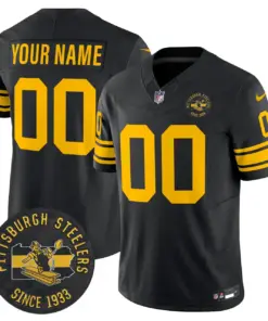 Pittsburgh Steelers Nike 1962 Throwback Est. 1933 Patch Vapor Custom Limited Stitched Jersey - Anthracite