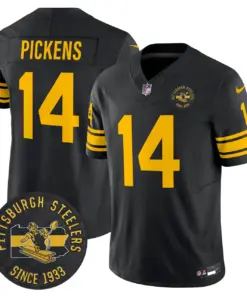 Pittsburgh Steelers Nike 1962 Throwback Est. 1933 Patch Vapor Limited Stitched Jersey - Anthracite - Image 3