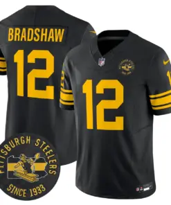 Pittsburgh Steelers Nike 1962 Throwback Est. 1933 Patch Vapor Limited Stitched Jersey - Anthracite - Image 6