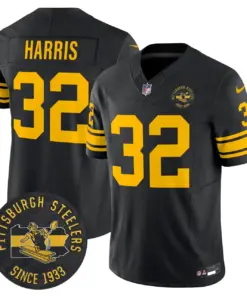 Pittsburgh Steelers Nike 1962 Throwback Est. 1933 Patch Vapor Limited Stitched Jersey - Anthracite - Image 7